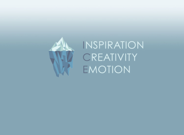 Logo of the ICE conference, the 3D environment conference: I for Inspiration, C for Creativity, E for Emotion