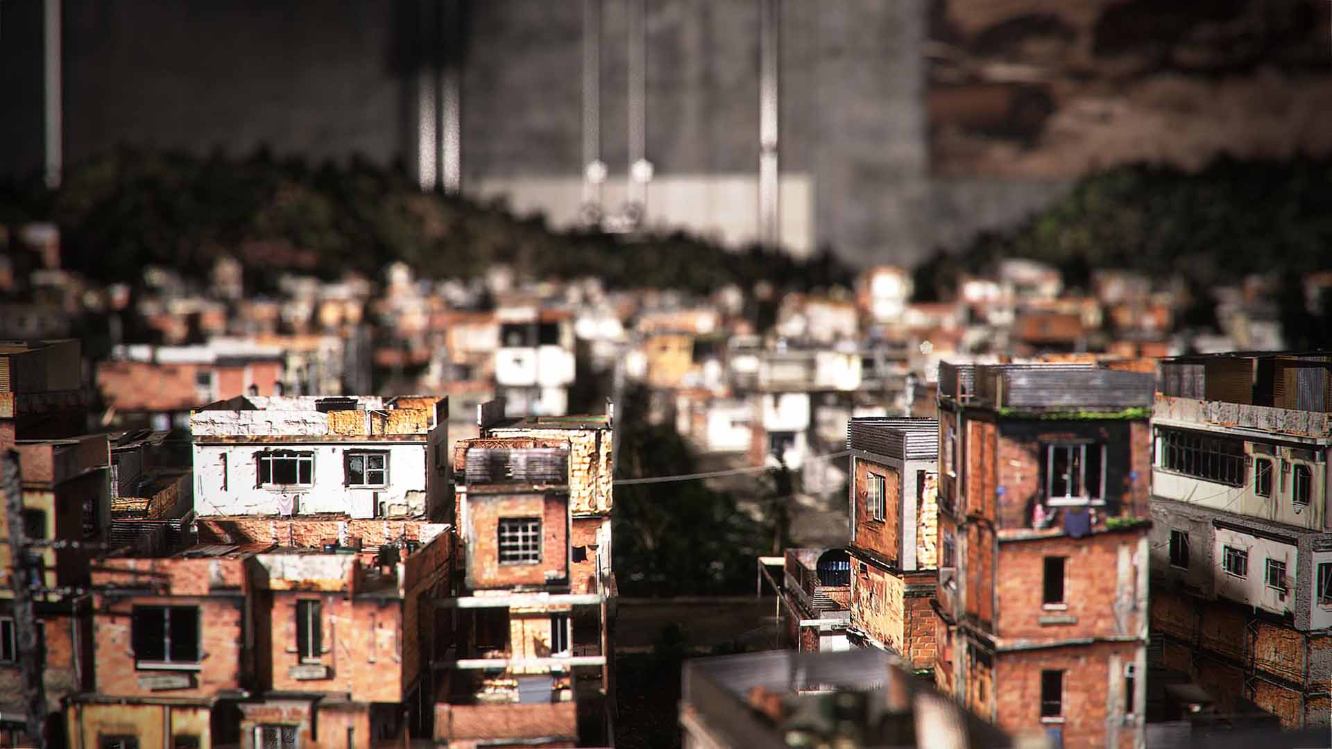 Fully procedural 3D model of a favela
